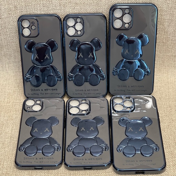 Electroplate Blue Violent Bear in Dark Background iPhone Case - Picture 8 of 14